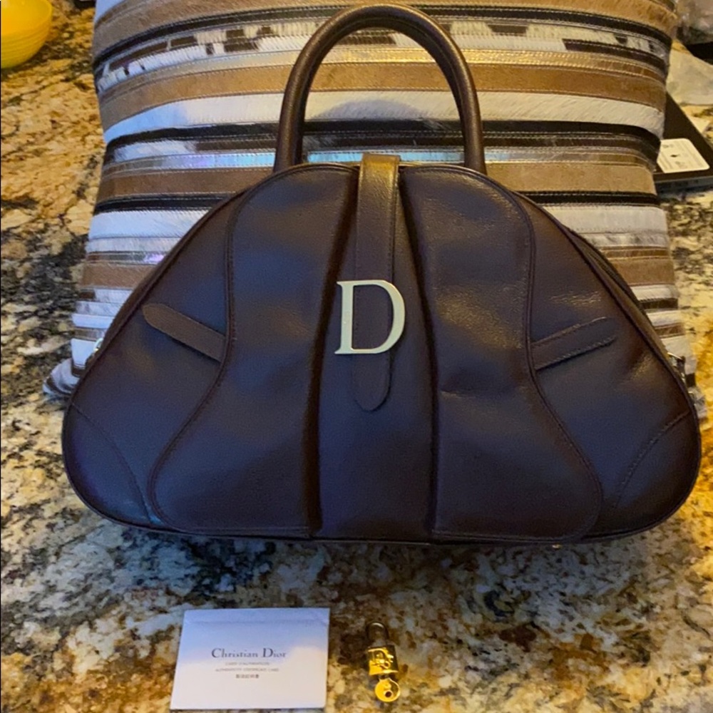 Dior Leather Saddle Bowling Bag